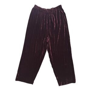Luxurious Crimson Velvet Wide Leg Pants - Banana Republic - Size 14
